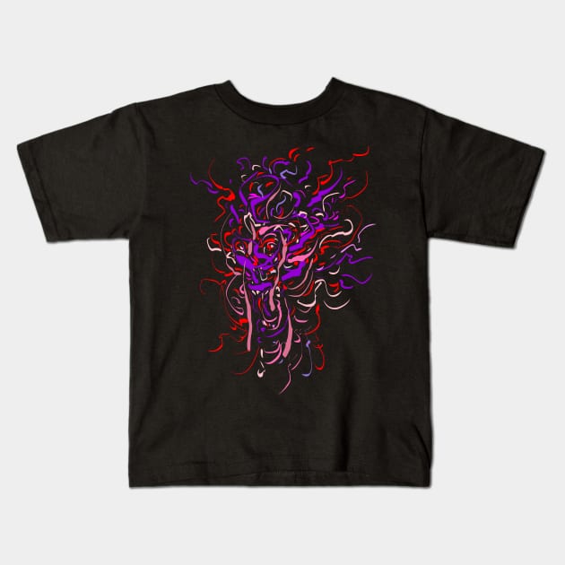 dragon face Kids T-Shirt by Nikokosmos